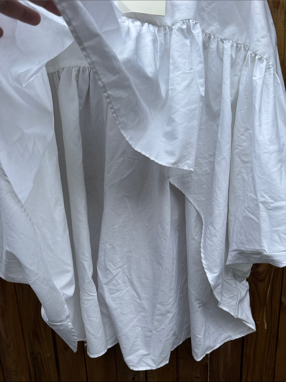 Massimo Dutti White Voluminous poplin Cotton Blouse NWT - Picture 7 of 11